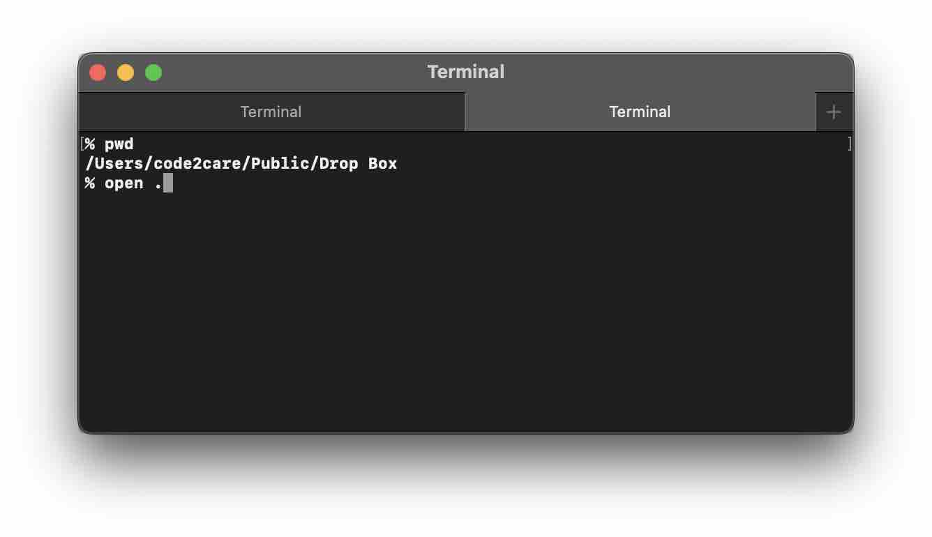 Open Current Terminal Directory in Finder Mac